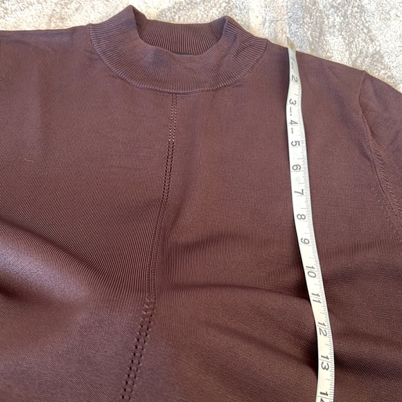 2xHP Sz 18 Button Cuff Dark Brown Mock Turtleneck ❤️ - Picture 6 of 14